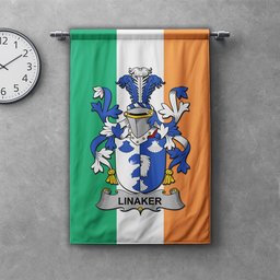 ScotsTee Shop Irish Linaker Clan Coat of Arms Irish Tartan Gonfalon Flag