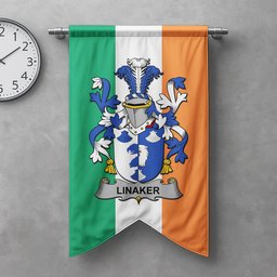 ScotsTee Shop Irish Linaker Clan Coat of Arms Irish Tartan Gonfalon Flag