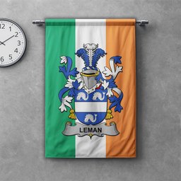 ScotsTee Shop Irish Leman or Lemon Clan Coat of Arms Irish Tartan Gonfalon Flag