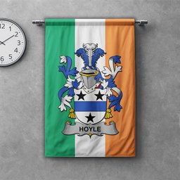 ScotsTee Shop Irish Hoyle or McIlhoyle Clan Coat of Arms Irish Tartan Gonfalon Flag