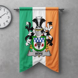 ScotsTee Shop Irish Hope Clan Coat of Arms Irish Tartan Gonfalon Flag