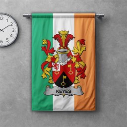 ScotsTee Shop Irish Keyes Clan Coat of Arms Irish Tartan Gonfalon Flag