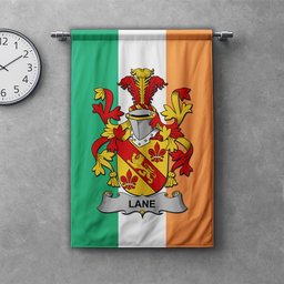 ScotsTee Shop Irish Lane Clan Coat of Arms Irish Tartan Gonfalon Flag