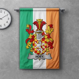 ScotsTee Shop Irish Hoey or O'Hoey Clan Coat of Arms Irish Tartan Gonfalon Flag