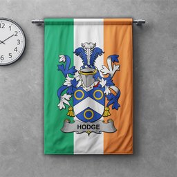 ScotsTee Shop Irish Hodge Clan Coat of Arms Irish Tartan Gonfalon Flag
