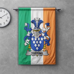 ScotsTee Shop Irish Topping Clan Coat of Arms Irish Tartan Gonfalon Flag