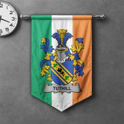 ScotsTee Shop Irish Tuthill Clan Coat of Arms Irish Tartan Gonfalon Flag
