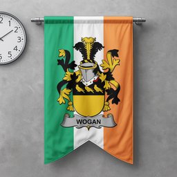 ScotsTee Shop Irish Wogan Clan Coat of Arms Irish Tartan Gonfalon Flag