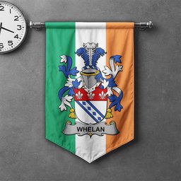 ScotsTee Shop Irish Whelan Clan Coat of Arms Irish Tartan Gonfalon Flag