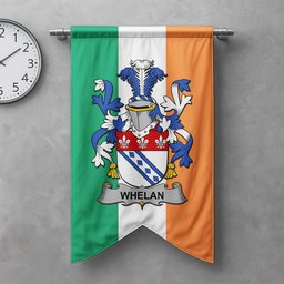 ScotsTee Shop Irish Whelan Clan Coat of Arms Irish Tartan Gonfalon Flag
