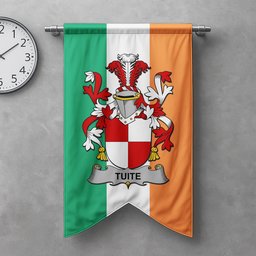 ScotsTee Shop Irish Tuite Clan Coat of Arms Irish Tartan Gonfalon Flag