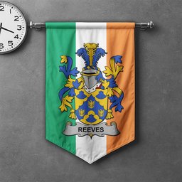 ScotsTee Shop Irish Reeves Clan Coat of Arms Irish Tartan Gonfalon Flag