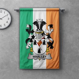 ScotsTee Shop Irish Whalley Clan Coat of Arms Irish Tartan Gonfalon Flag