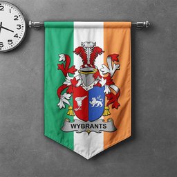 ScotsTee Shop Irish Wybrants Clan Coat of Arms Irish Tartan Gonfalon Flag