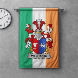 ScotsTee Shop Irish Wybrants Clan Coat of Arms Irish Tartan Gonfalon Flag