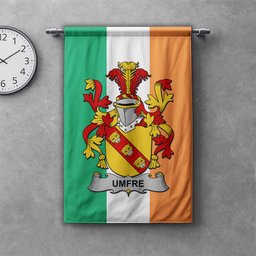 ScotsTee Shop Irish Umfre Clan Coat of Arms Irish Tartan Gonfalon Flag
