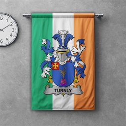 ScotsTee Shop Irish Turnly or Turnley Clan Coat of Arms Irish Tartan Gonfalon Flag