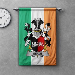 ScotsTee Shop Irish Neale Clan Coat of Arms Irish Tartan Gonfalon Flag