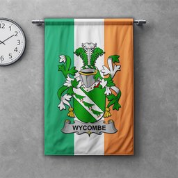 ScotsTee Shop Irish Wycombe Clan Coat of Arms Irish Tartan Gonfalon Flag