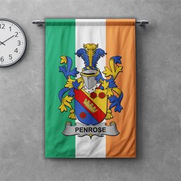 ScotsTee Shop Irish Penrose Clan Coat of Arms Irish Tartan Gonfalon Flag