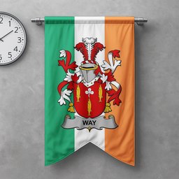 ScotsTee Shop Irish Way Clan Coat of Arms Irish Tartan Gonfalon Flag