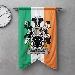 ScotsTee Shop Irish Murtaugh Clan Coat of Arms Irish Tartan Gonfalon Flag