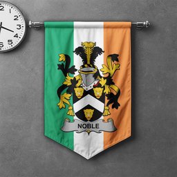 ScotsTee Shop Irish Noble Clan Coat of Arms Irish Tartan Gonfalon Flag