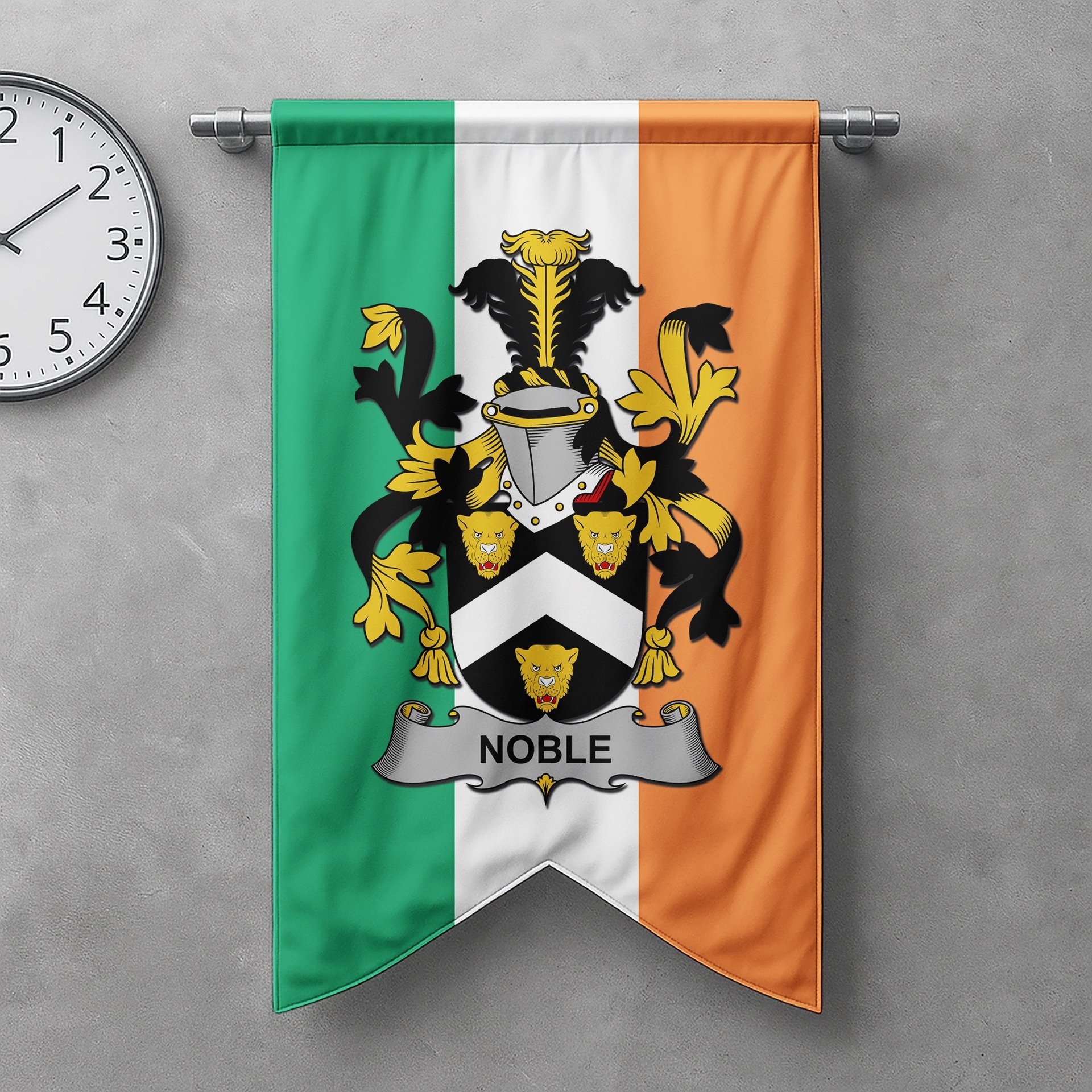 ScotsTee Shop Irish Noble Clan Coat of Arms Irish Tartan Gonfalon Flag