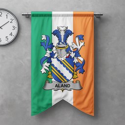 ScotsTee Shop Irish Aland Clan Coat of Arms Irish Tartan Gonfalon Flag
