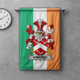 ScotsTee Shop Irish Armorer Clan Coat of Arms Irish Tartan Gonfalon Flag