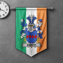 ScotsTee Shop Irish Bareth Clan Coat of Arms Irish Tartan Gonfalon Flag