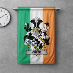 ScotsTee Shop Irish Cuffe Clan Coat of Arms Irish Tartan Gonfalon Flag