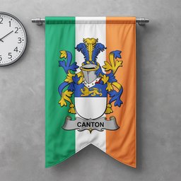 ScotsTee Shop Irish Canton Clan Coat of Arms Irish Tartan Gonfalon Flag