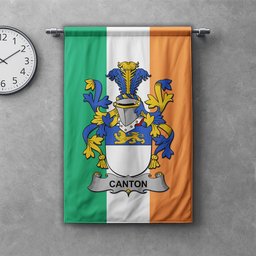 ScotsTee Shop Irish Canton Clan Coat of Arms Irish Tartan Gonfalon Flag