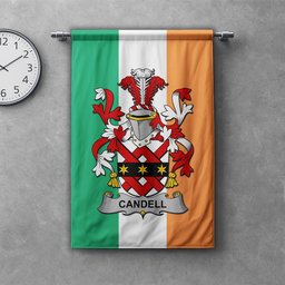 ScotsTee Shop Irish Candell Clan Coat of Arms Irish Tartan Gonfalon Flag