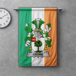 ScotsTee Shop Irish Crowe or McEnchroe Clan Coat of Arms Irish Tartan Gonfalon Flag