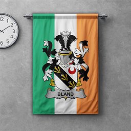 ScotsTee Shop Irish Bland Clan Coat of Arms Irish Tartan Gonfalon Flag
