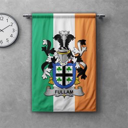 ScotsTee Shop Irish Fullam Clan Coat of Arms Irish Tartan Gonfalon Flag