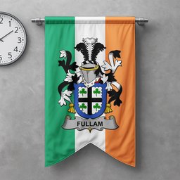 ScotsTee Shop Irish Fullam Clan Coat of Arms Irish Tartan Gonfalon Flag