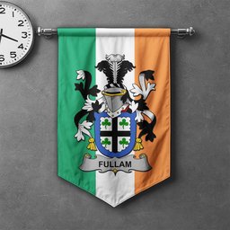 ScotsTee Shop Irish Fullam Clan Coat of Arms Irish Tartan Gonfalon Flag