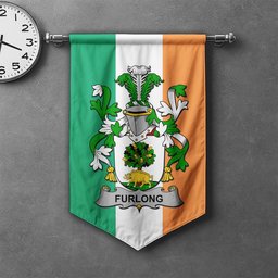 ScotsTee Shop Irish Furlong Clan Coat of Arms Irish Tartan Gonfalon Flag