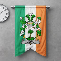 ScotsTee Shop Irish Going Clan Coat of Arms Irish Tartan Gonfalon Flag