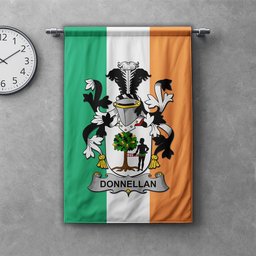 ScotsTee Shop Irish Donnellan or O'Donnellan Clan Coat of Arms Irish Tartan Gonfalon Flag