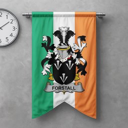 ScotsTee Shop Irish Forstall Clan Coat of Arms Irish Tartan Gonfalon Flag