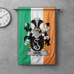 ScotsTee Shop Irish Dane or O'Dane Clan Coat of Arms Irish Tartan Gonfalon Flag