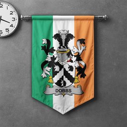 ScotsTee Shop Irish Dobbs Clan Coat of Arms Irish Tartan Gonfalon Flag