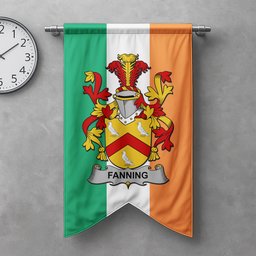 ScotsTee Shop Irish Fanning Clan Coat of Arms Irish Tartan Gonfalon Flag
