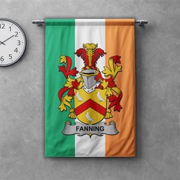 ScotsTee Shop Irish Fanning Clan Coat of Arms Irish Tartan Gonfalon Flag