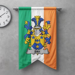 ScotsTee Shop Irish Day Clan Coat of Arms Irish Tartan Gonfalon Flag
