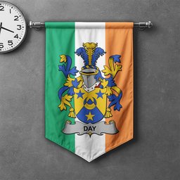ScotsTee Shop Irish Day Clan Coat of Arms Irish Tartan Gonfalon Flag